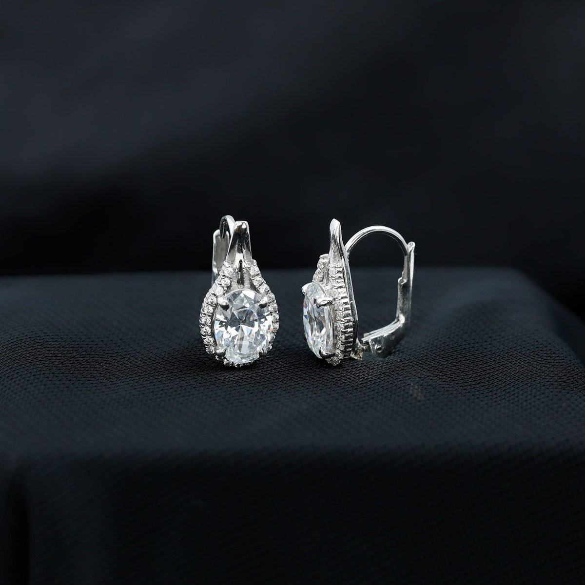 Certified 2.5 Carat Lab Grown Diamond Halo Designer Earrings