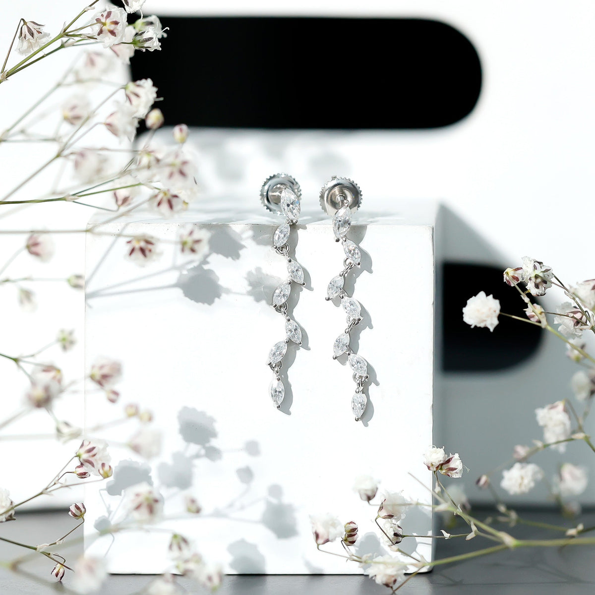 Marquise Lab Grown Diamond Bridal Dangle Earrings