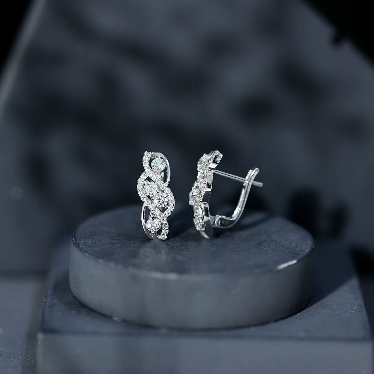 Lab Grown Diamond Infinity Earrings For Women