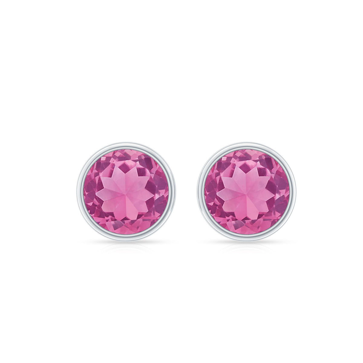 Natural 2.4 Carat Pink Tourmaline Stud Earrings with Screw Back
