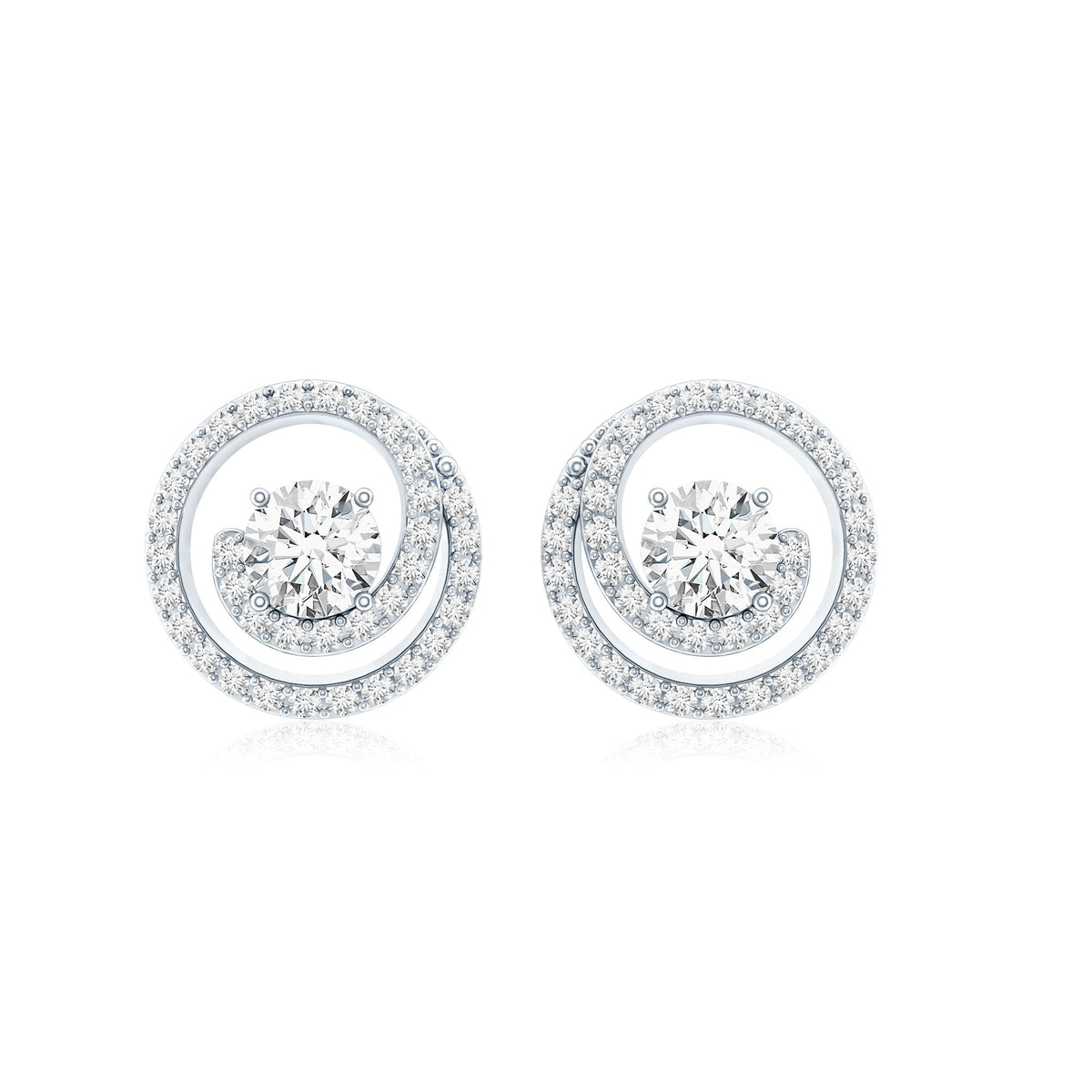 Certified Moissanite Swirl Earrings with Screw Back