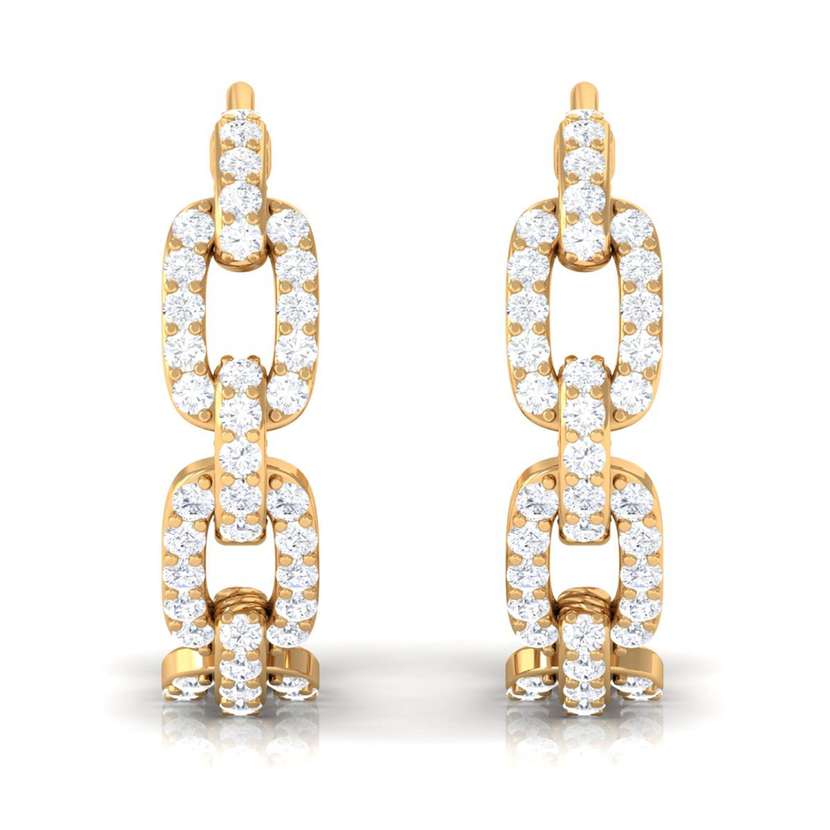 Classic Diamond Hinged Hoop Earrings