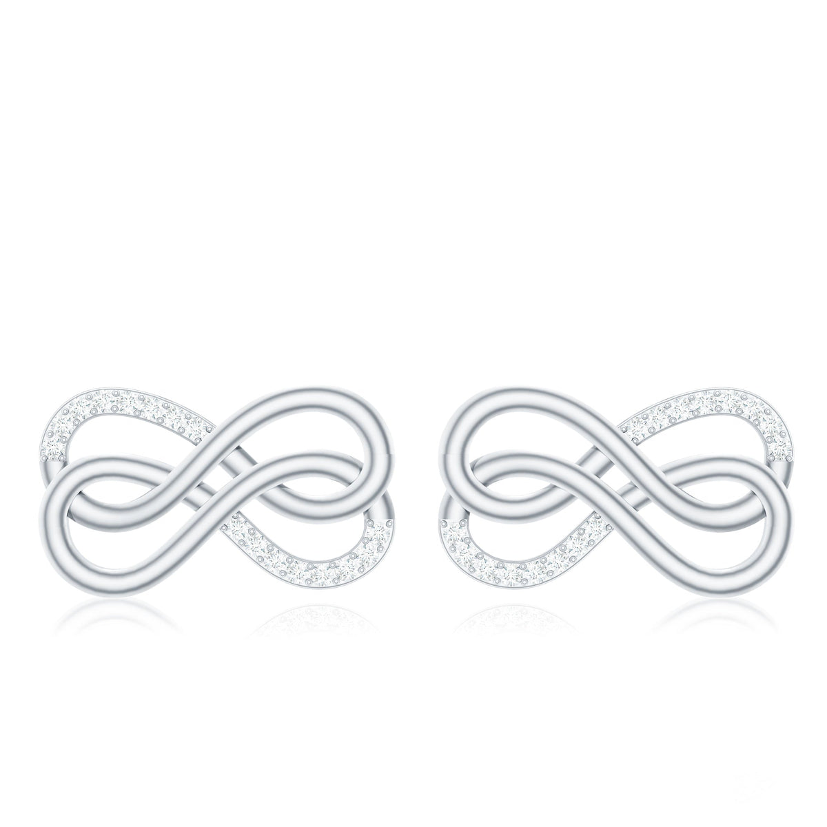 Diamond Twin Infinity Stud Earring