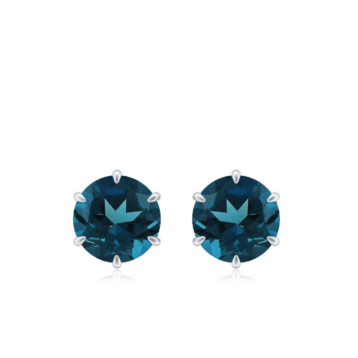 2.7 Carat London Blue Topaz Solitaire Stud Earrings