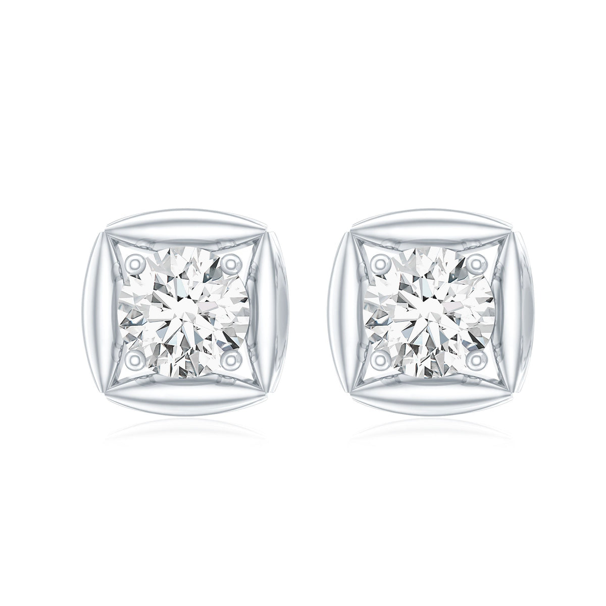 1 CT Solitaire Moissanite Stud Earrings for Women