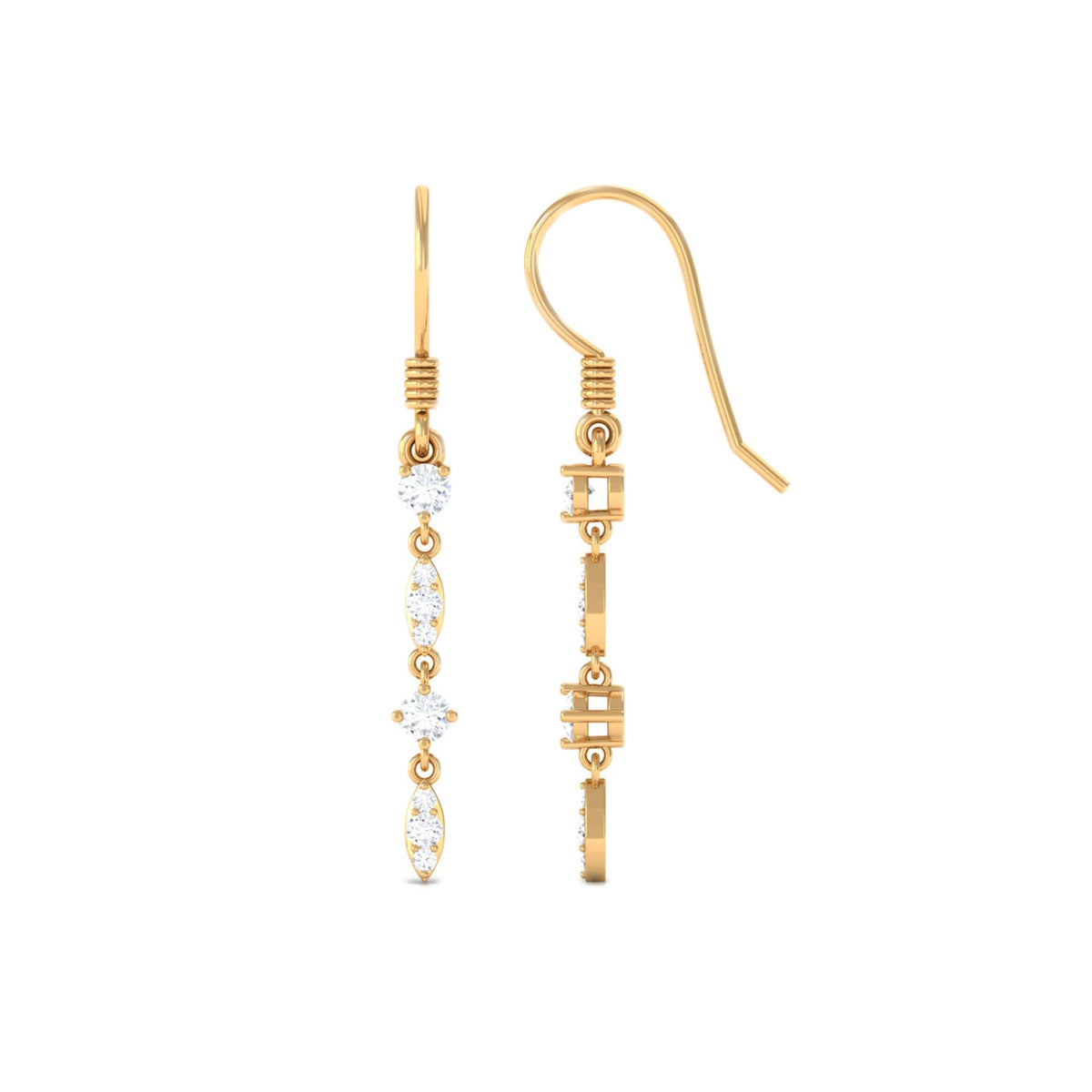Natural Diamond Dangle Earrings for Women