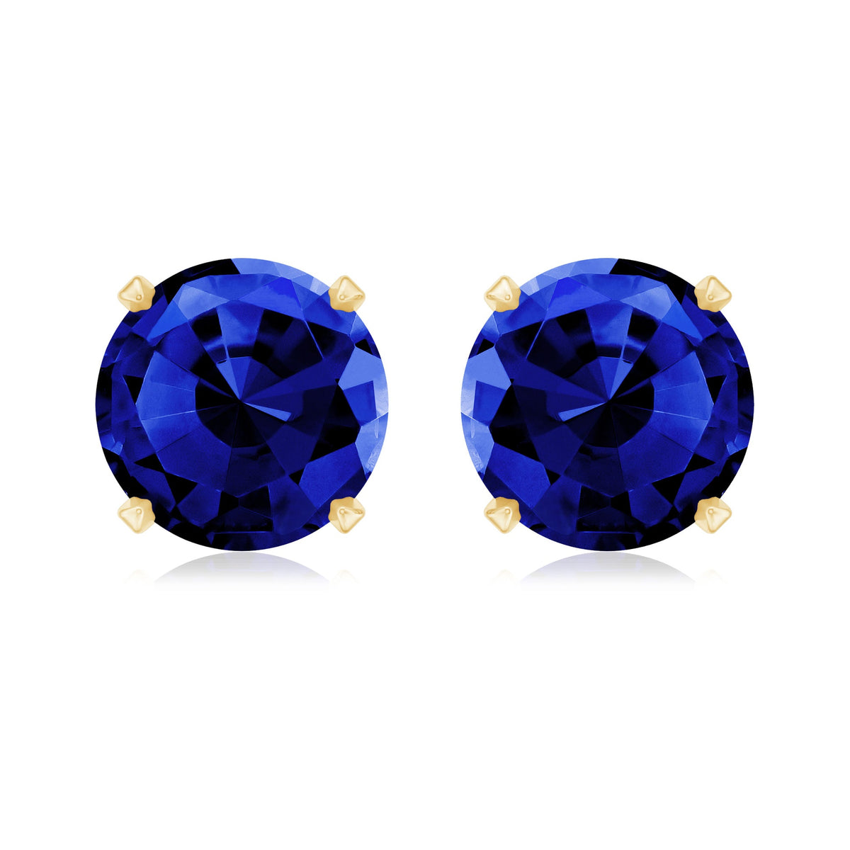 Womens Lab Created Blue Sapphire Solitaire Stud Earrings