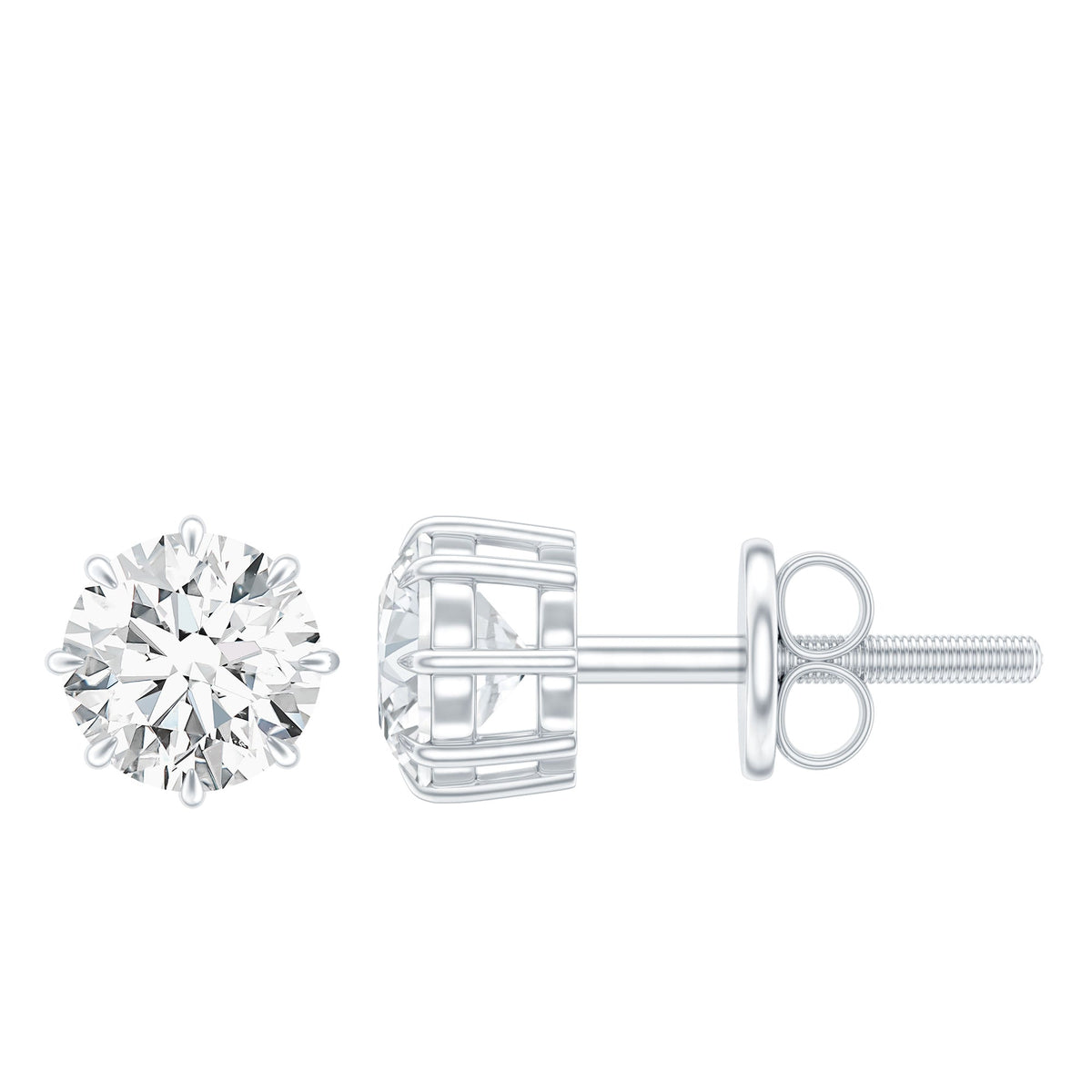 Certified 1 Carat Moissanite Studs
