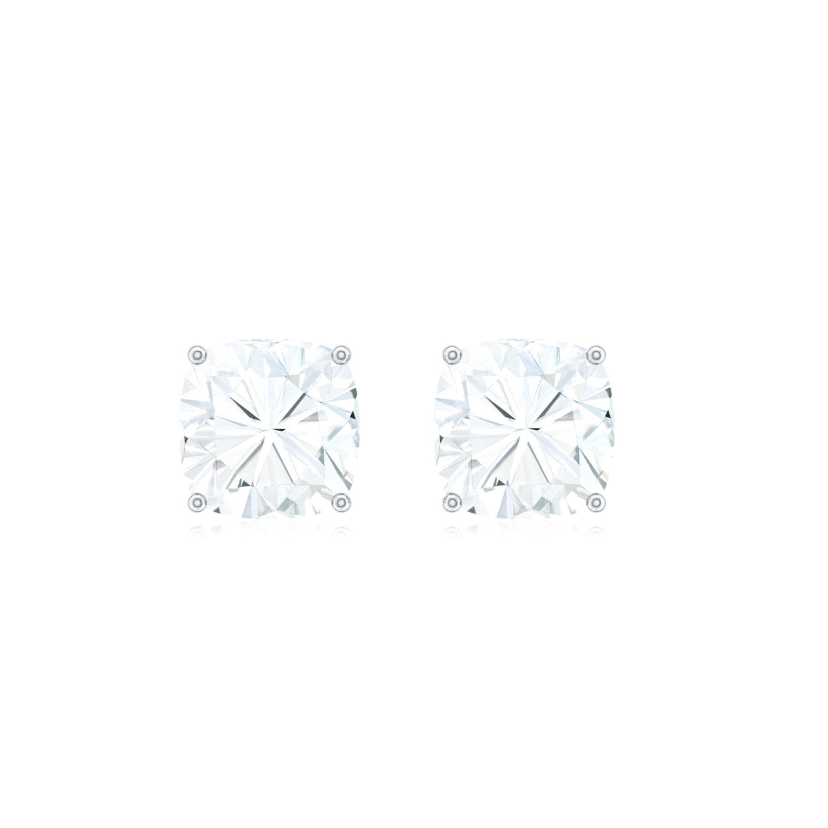 Certified 6.3 Carat Cushion Cut Moissanite Stud Earrings