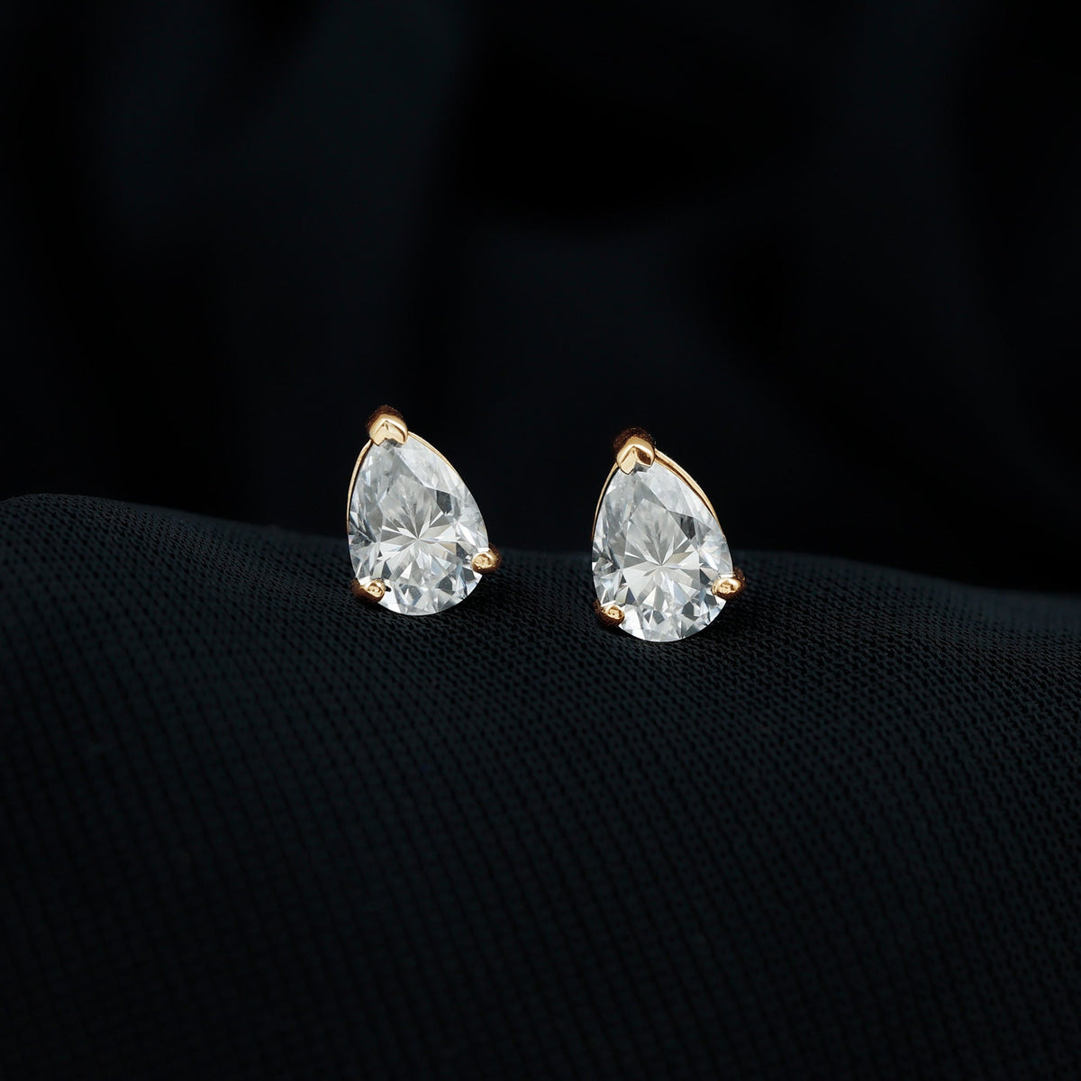 1.5 Carat Pear Cut Moissanite Teardrop Stud Earrings