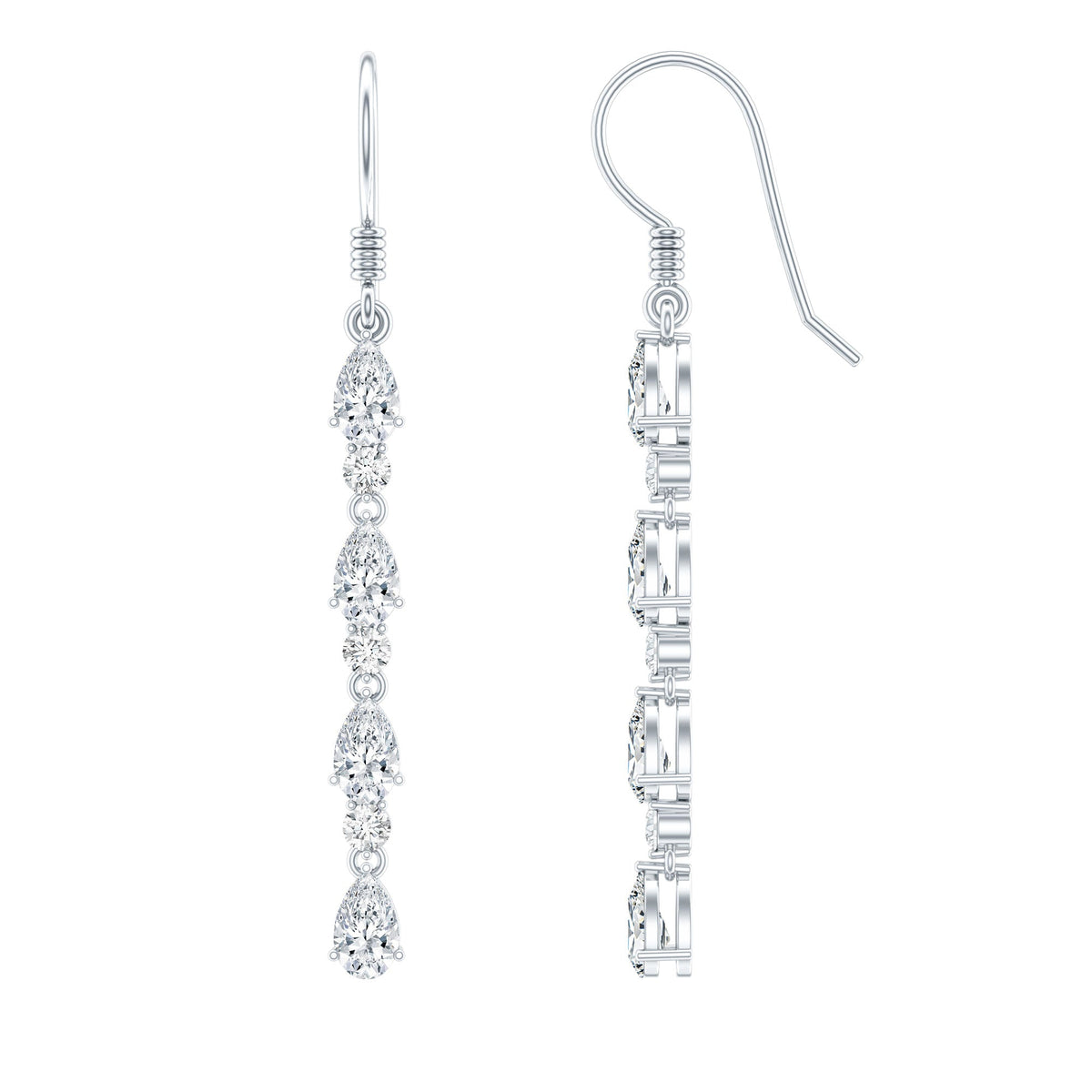 Lab Grown Diamond Long Dangling Earrings