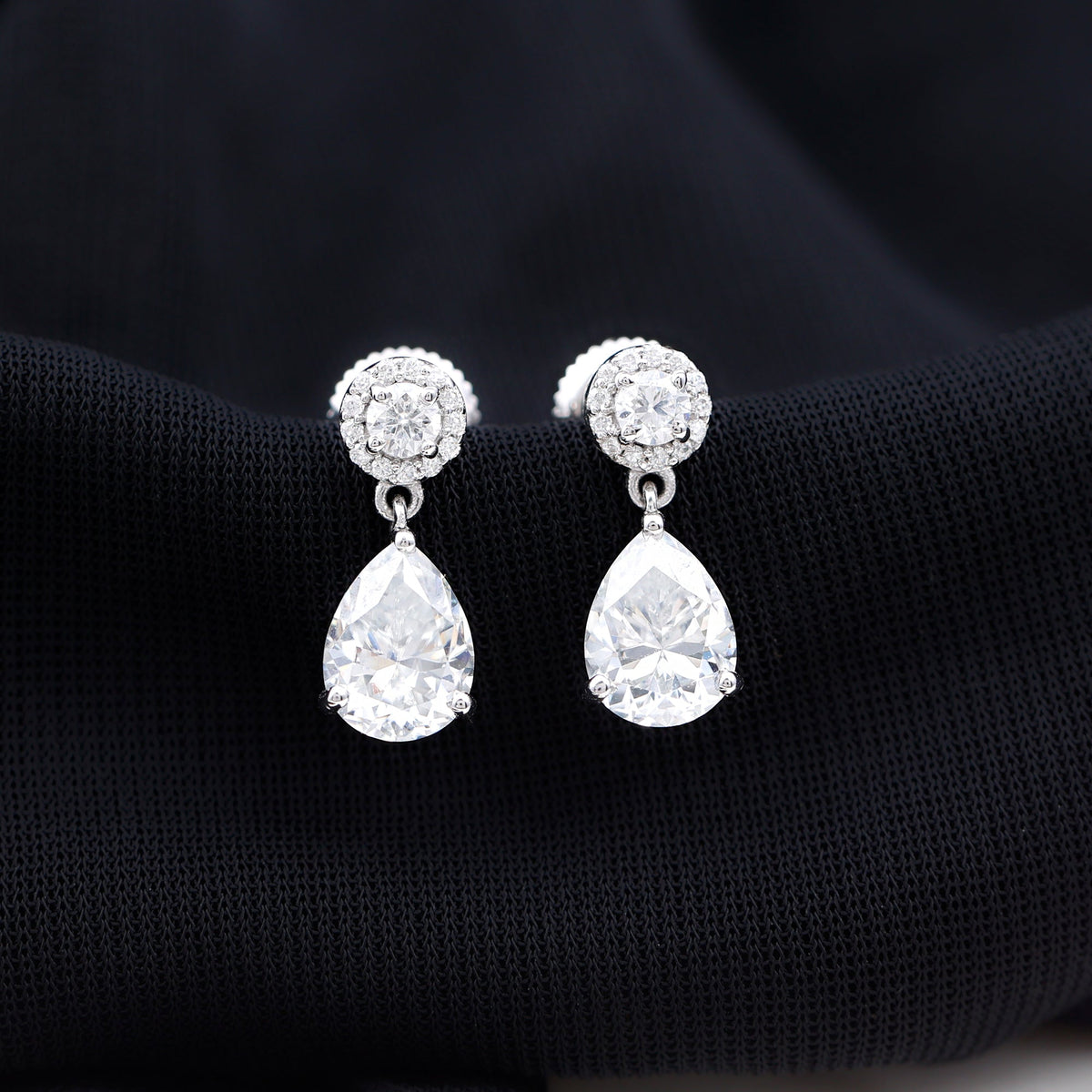 Certified Lab Grown Diamond Dangling Bridal Earrings