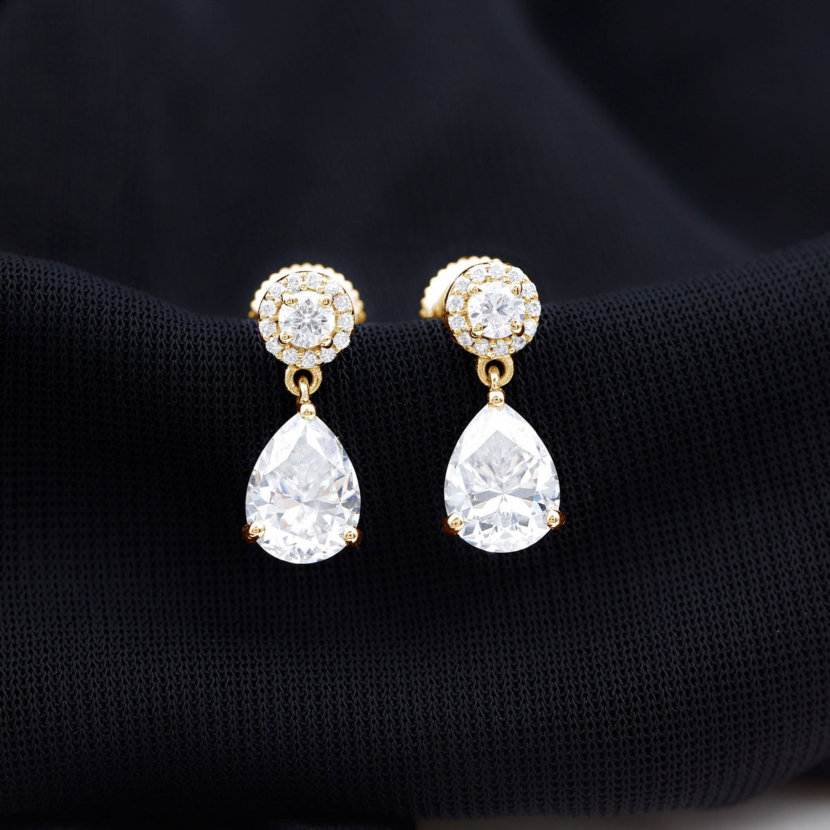 Certified Lab Grown Diamond Dangling Bridal Earrings
