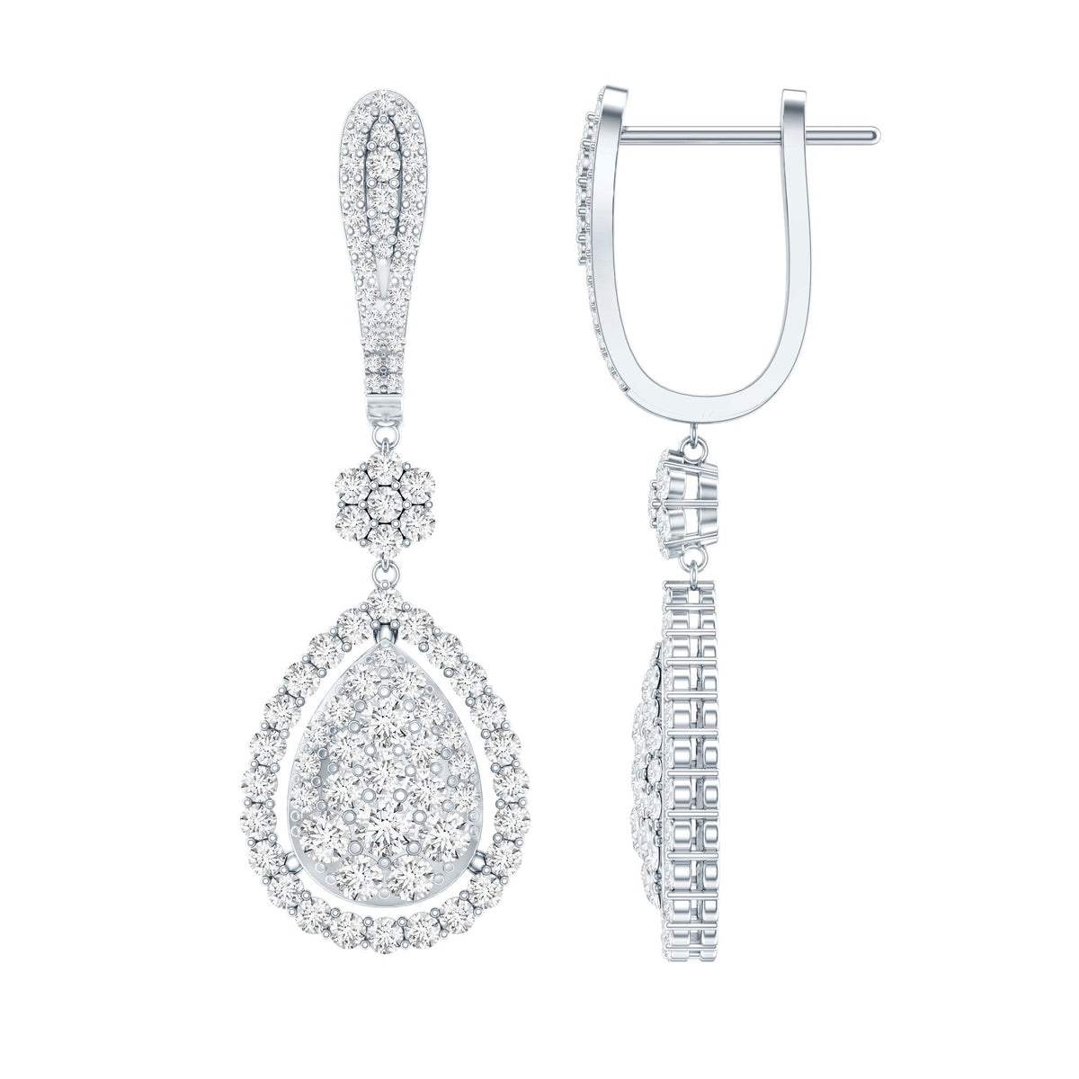 Lab Grown Diamond Bridal Drop Earrings
