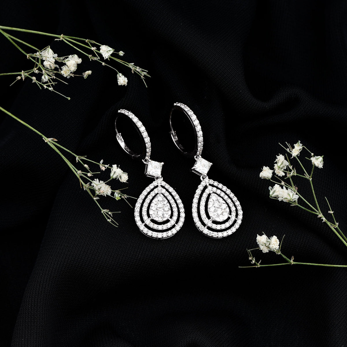 Certified Lab Created Diamond Wedding Earrings For Bride