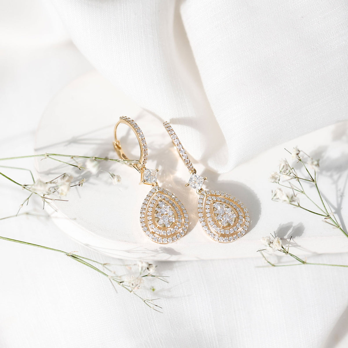 Certified Lab Created Diamond Wedding Earrings For Bride
