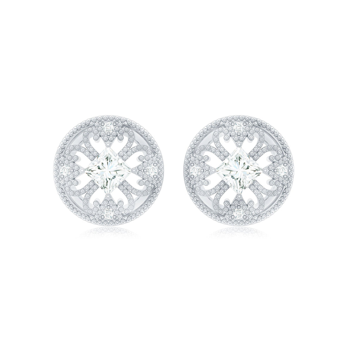 Real Diamond Bridal Stud Earrings With Certificate