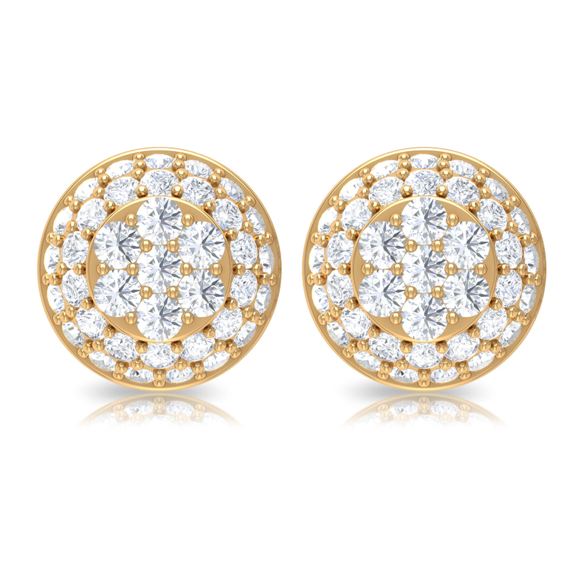 Certified Diamond Bridal Stud Earring with Screw Back