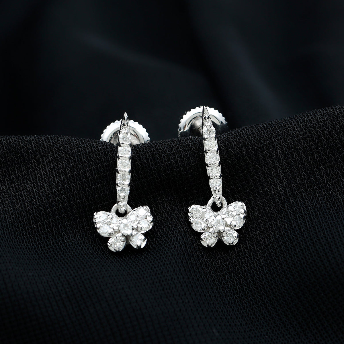 Certified Moissanite Butterfly Drop Earrings for Women