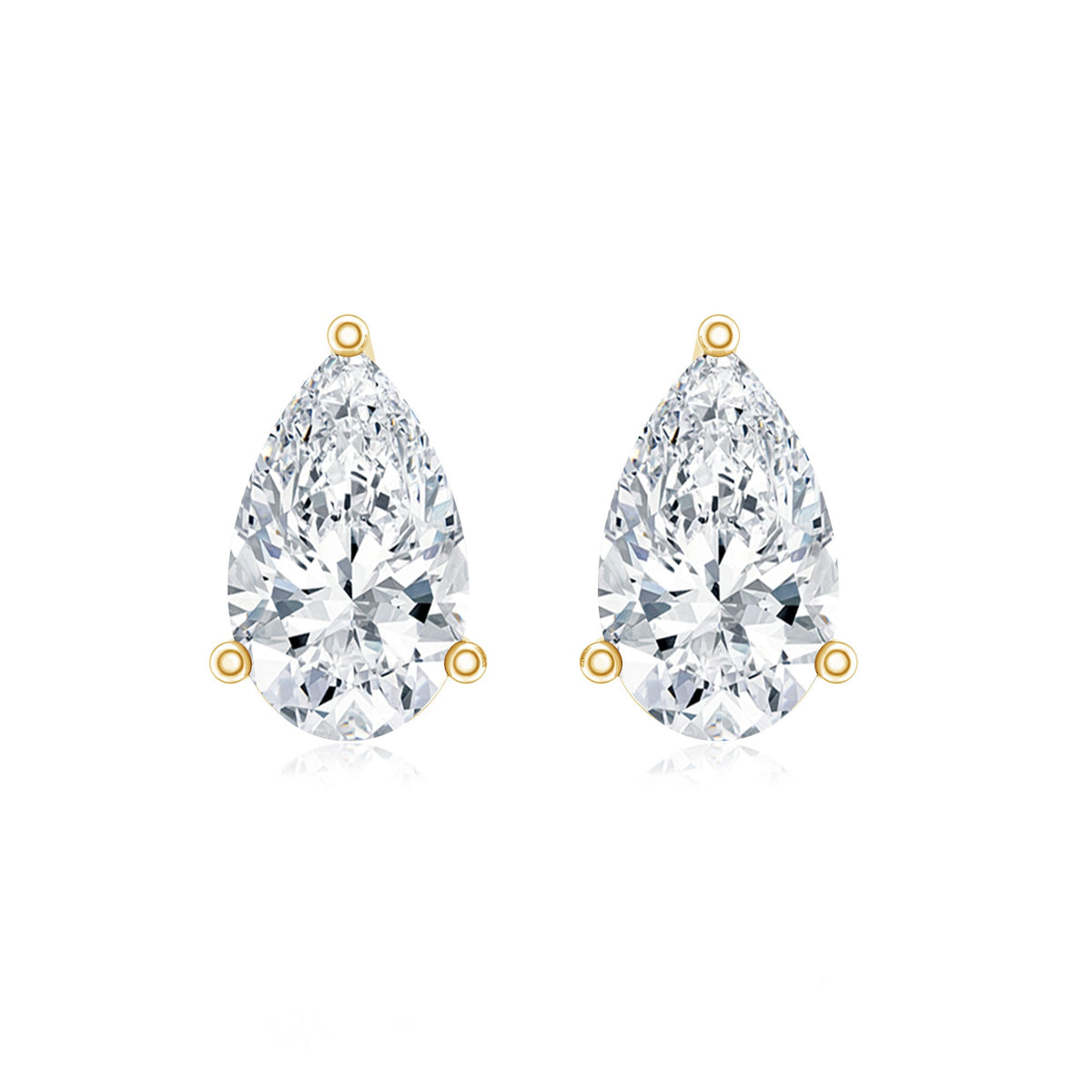 Pear Cut Diamond Solitaire Stud Earrings