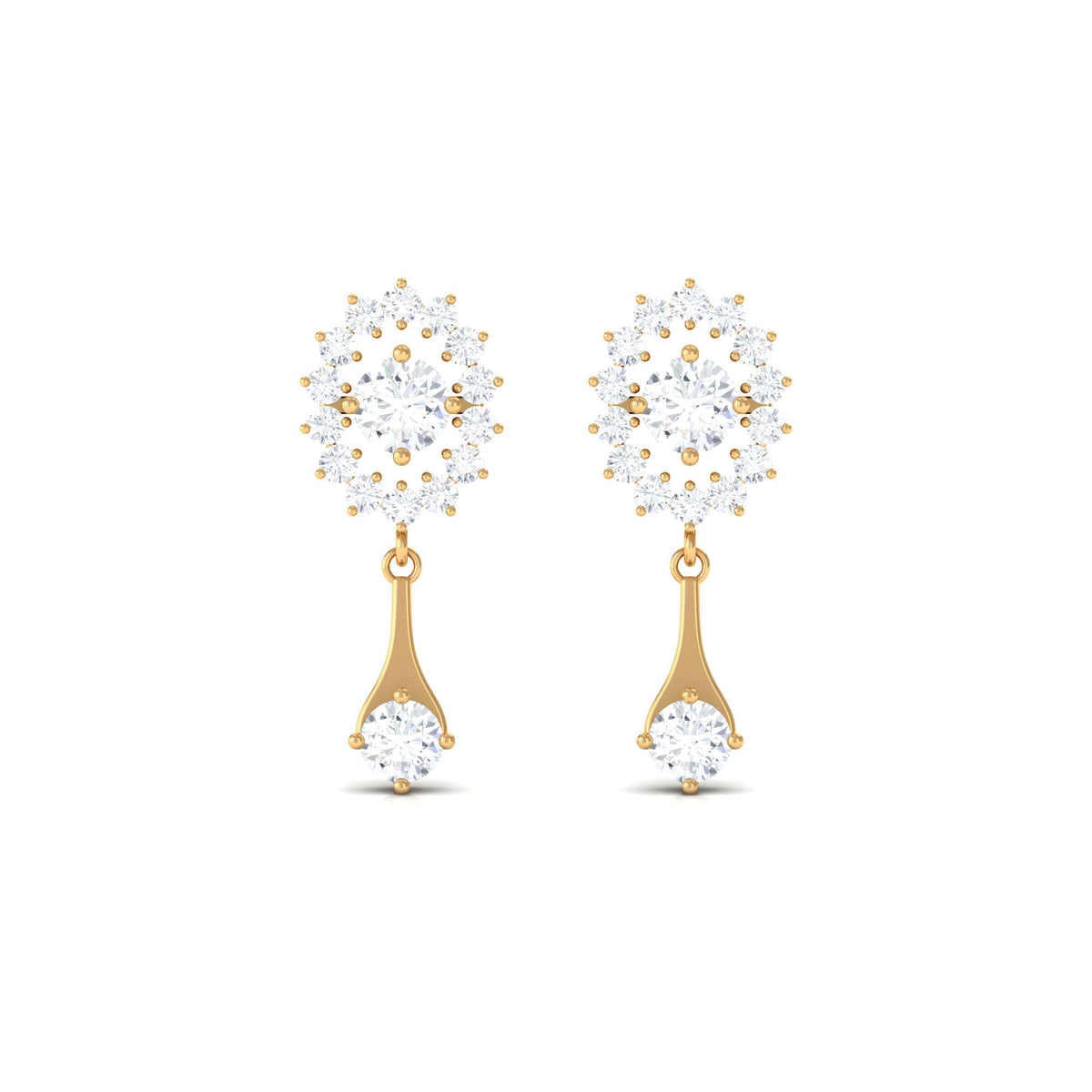 Natural Diamond Drop Dangle Earrings with Certificate