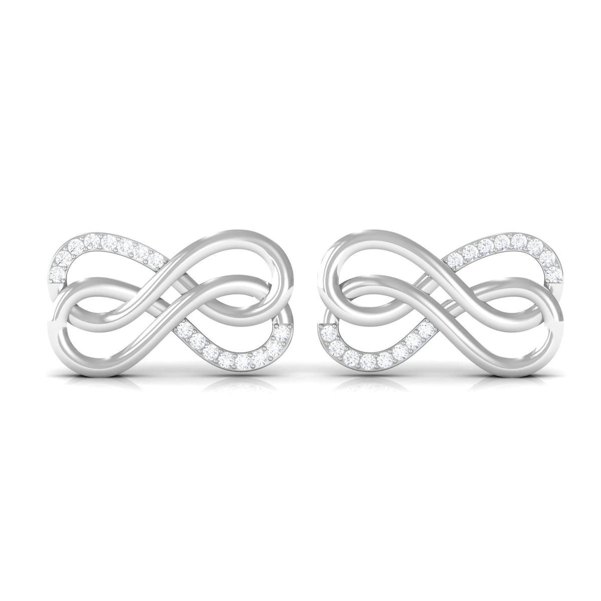 Diamond Twin Infinity Stud Earring