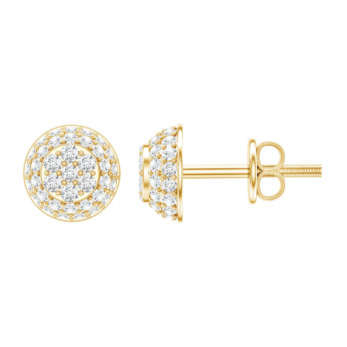 Certified Diamond Bridal Stud Earring with Screw Back