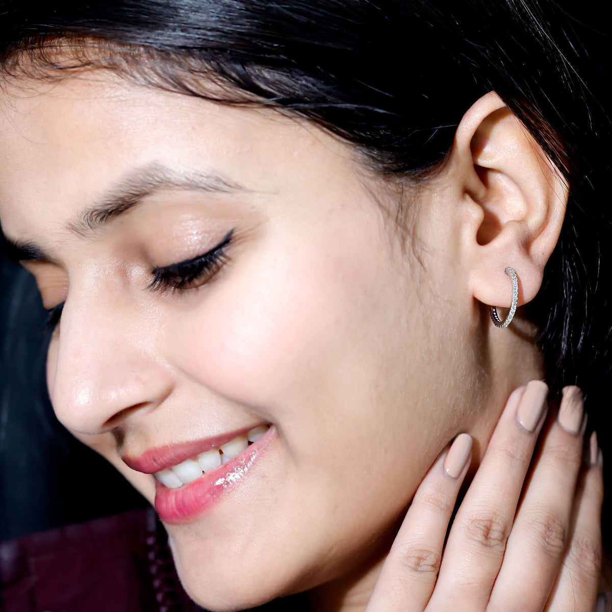 Certified Moissanite Hoop Earrings