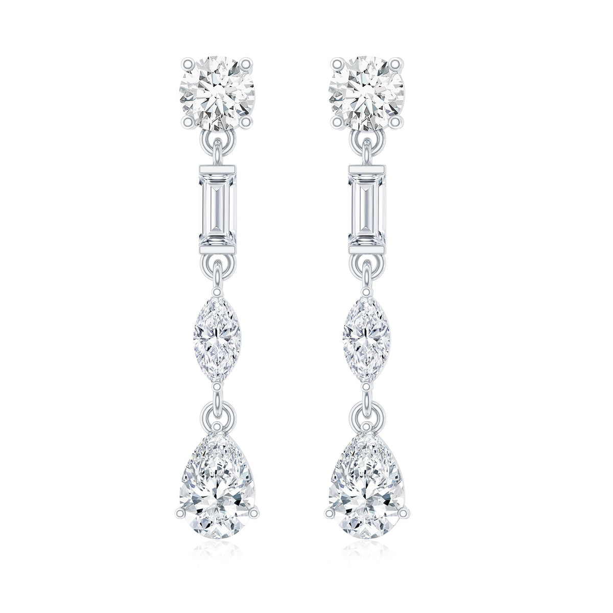 Certified Moissanite Wedding Dangle Earrings For Bride
