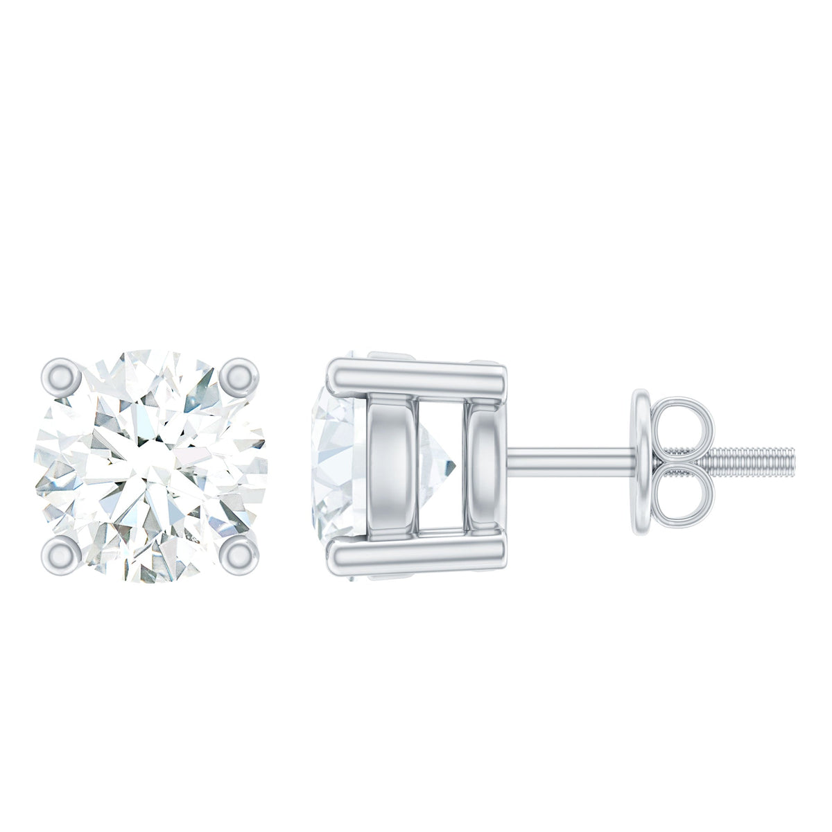 0.5 Carat Certified Lab Grown Diamond 4 Prong Stud Earrings