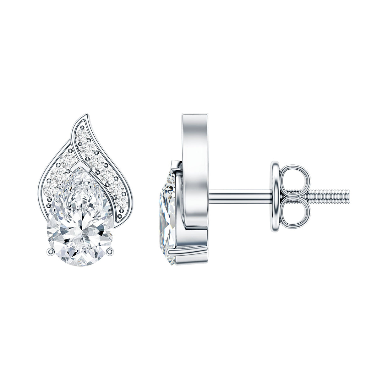 Pear Shape Lab Grown Diamond Classic Stud Earrings