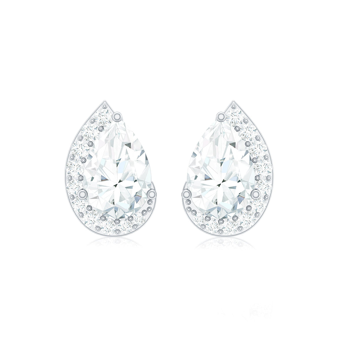 Minimal Lab Grown Diamond Teardrop Stud Earrings