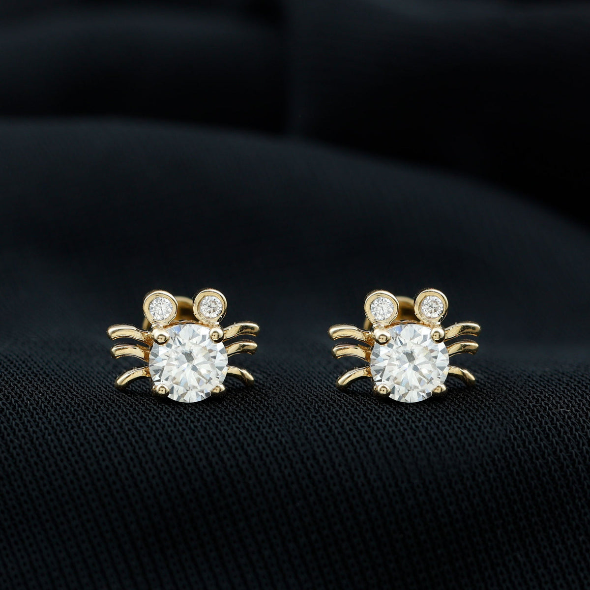 Lab Grown Diamond Spider Stud Earrings with Screw Back