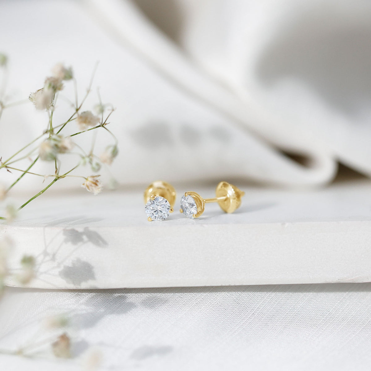 Solitaire Lab Grown Diamond Martini Stud Earrings