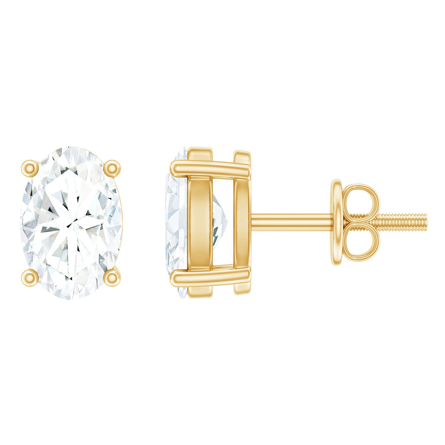 0.8 Carat Oval Shaped Lab Grown Diamond Solitaire Stud Earrings