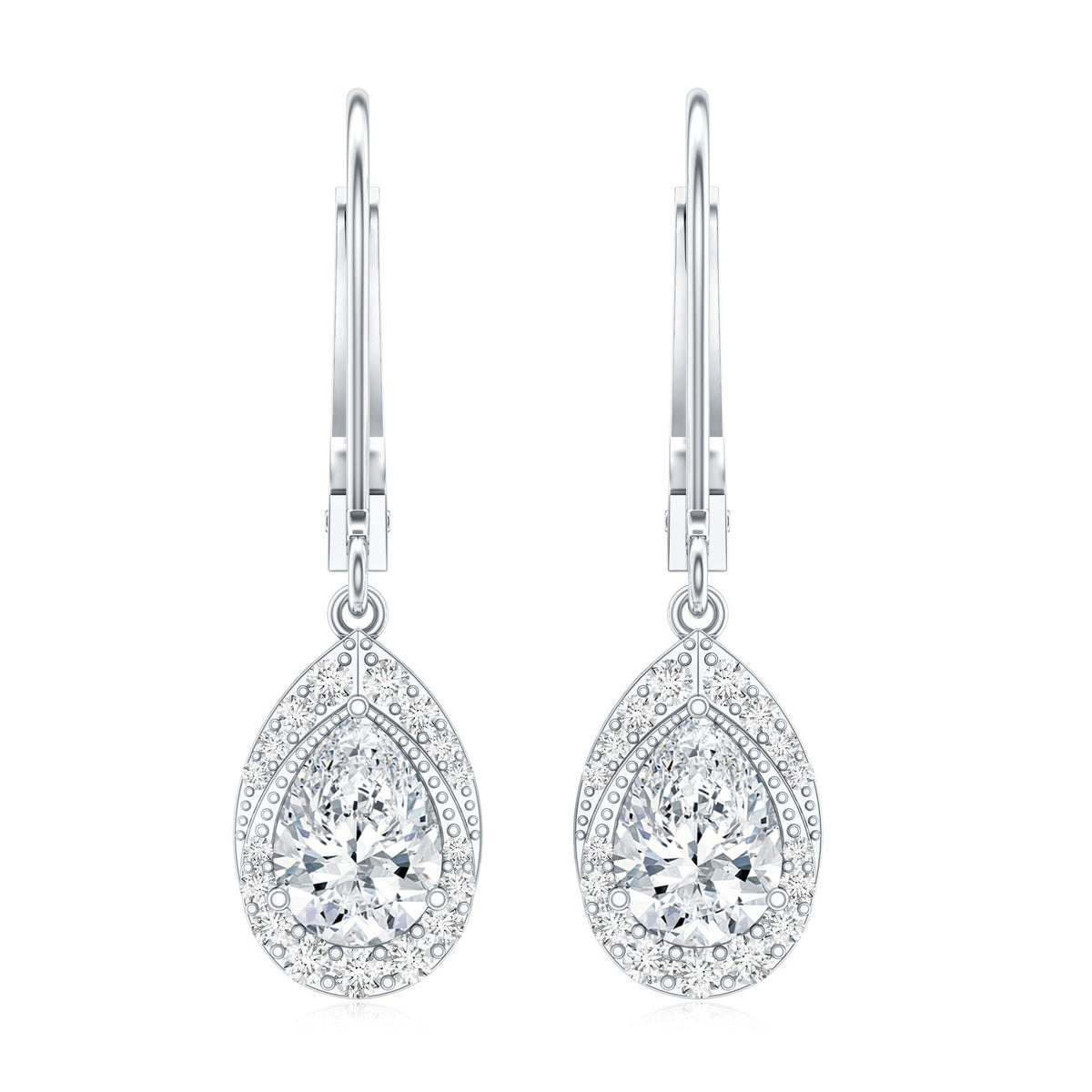 Lab Grown Diamond Drop Dangle Earrings With Lever Back