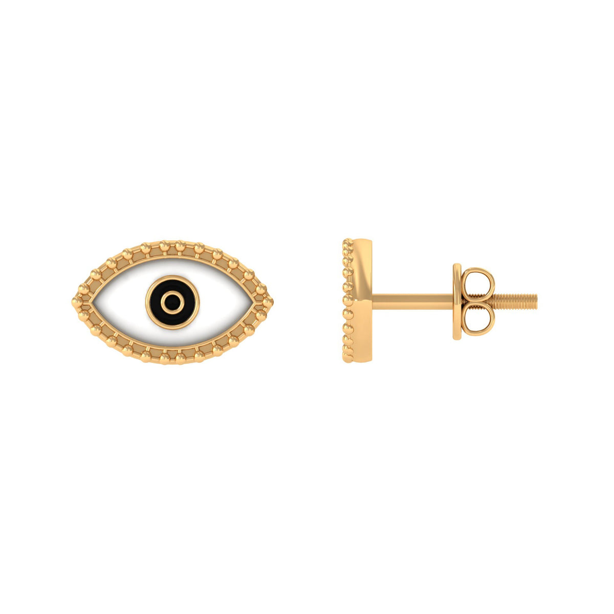 Enamel Evil Eye Stud Earrings for Women