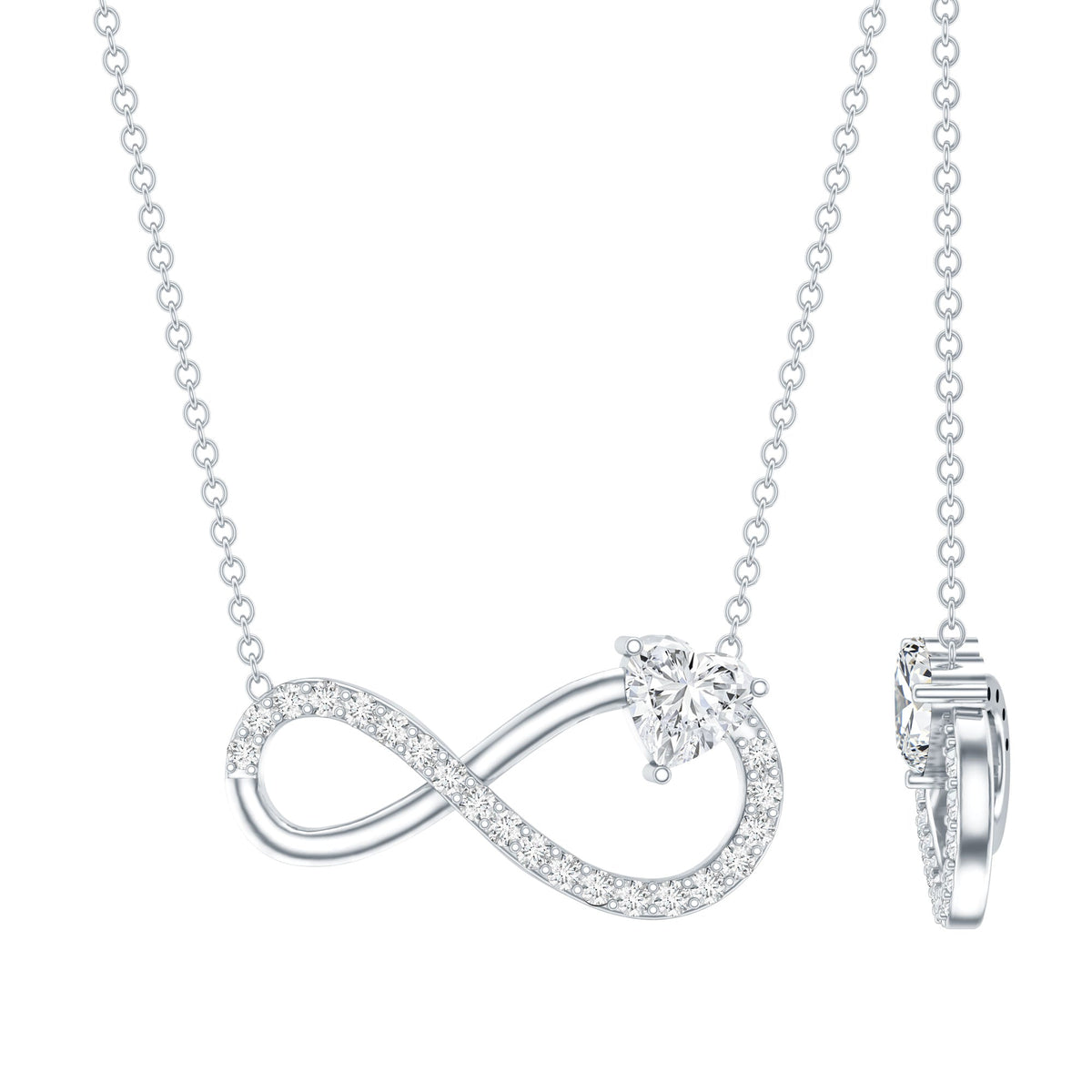 Lab Grown Diamond Infinity Heart Necklace For Women