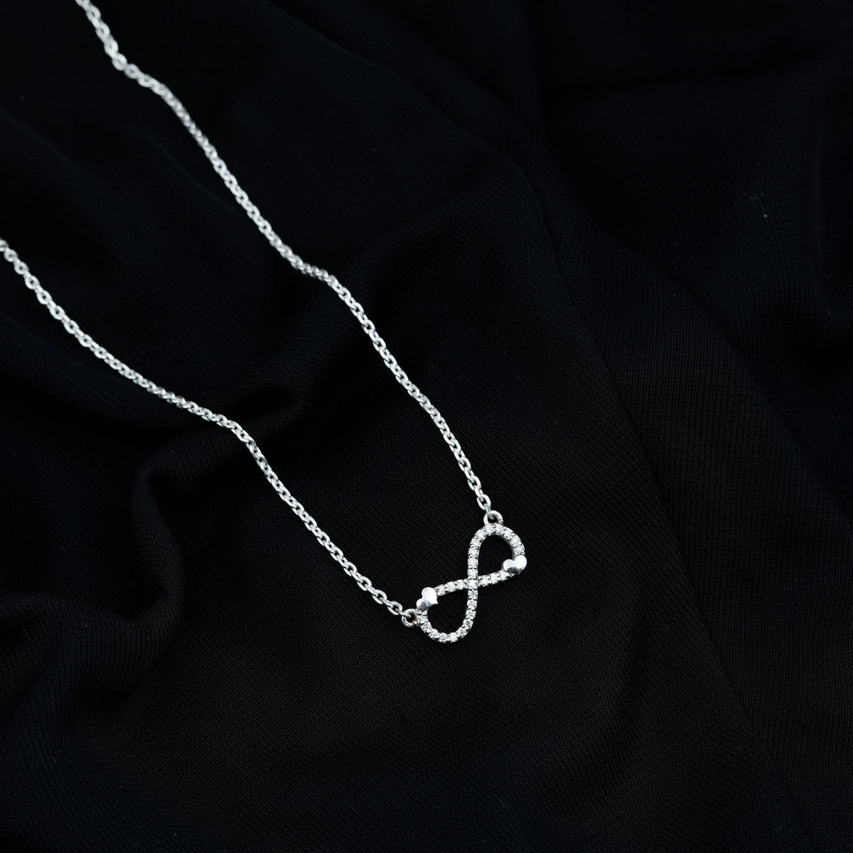 Lab Grown Diamond Infinity Knot Necklace With Cute Heart