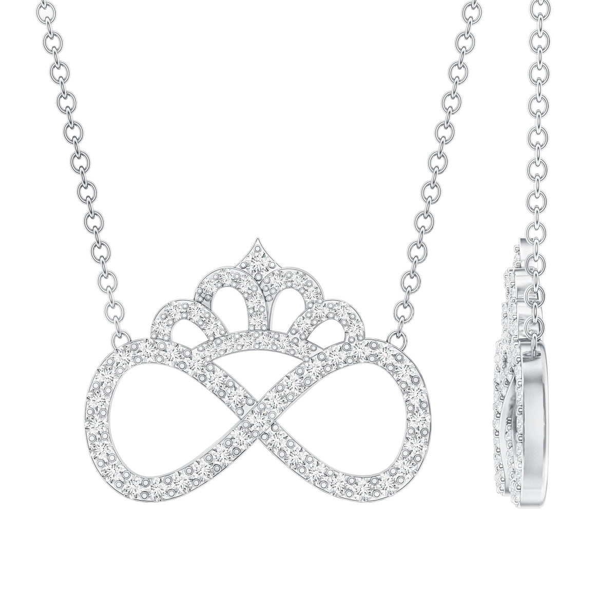 Lab Grown Diamond Crown Statement Necklace