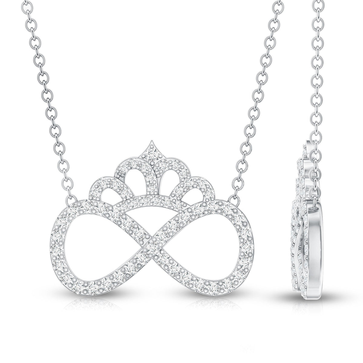 Lab Grown Diamond Crown Statement Necklace
