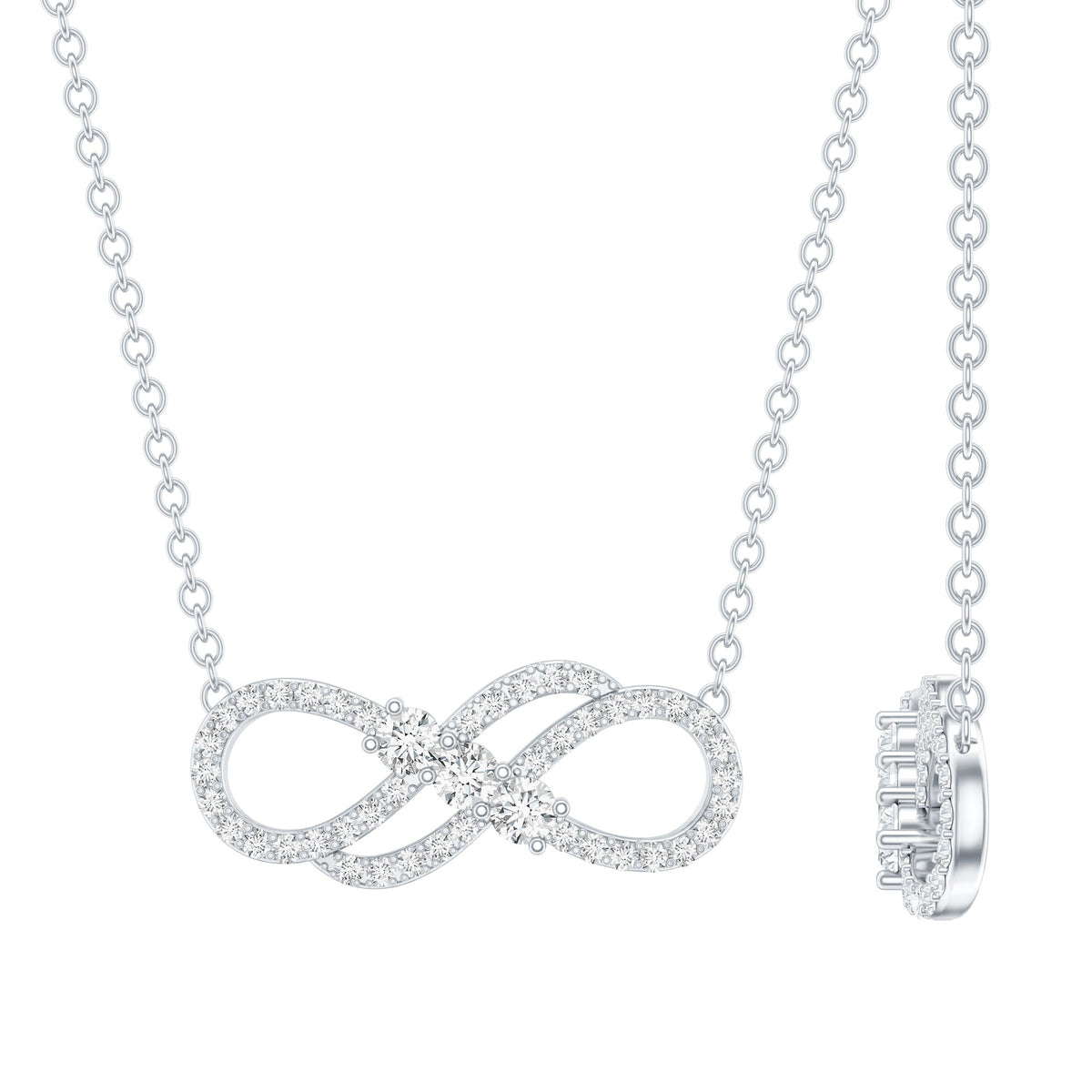Certified Lab Grown Diamond Double Infinity Symbol Necklace