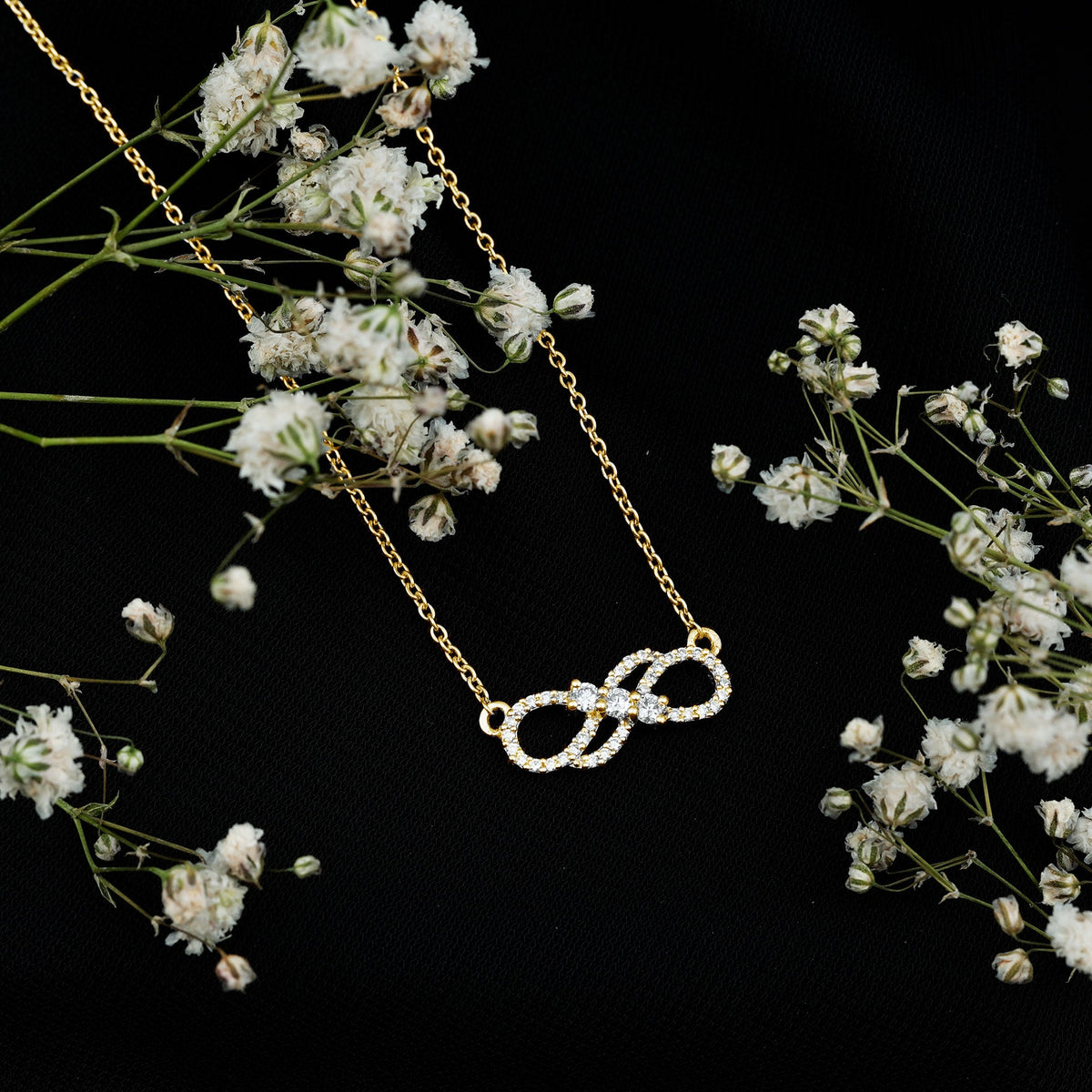 Certified Lab Grown Diamond Double Infinity Symbol Necklace