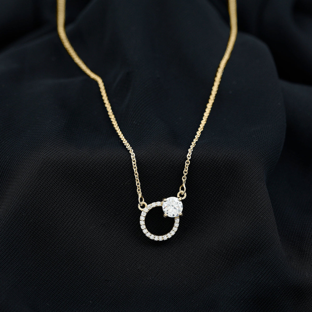 Certified Lab 0.9 Carat Diamond Circle Of Life Necklace