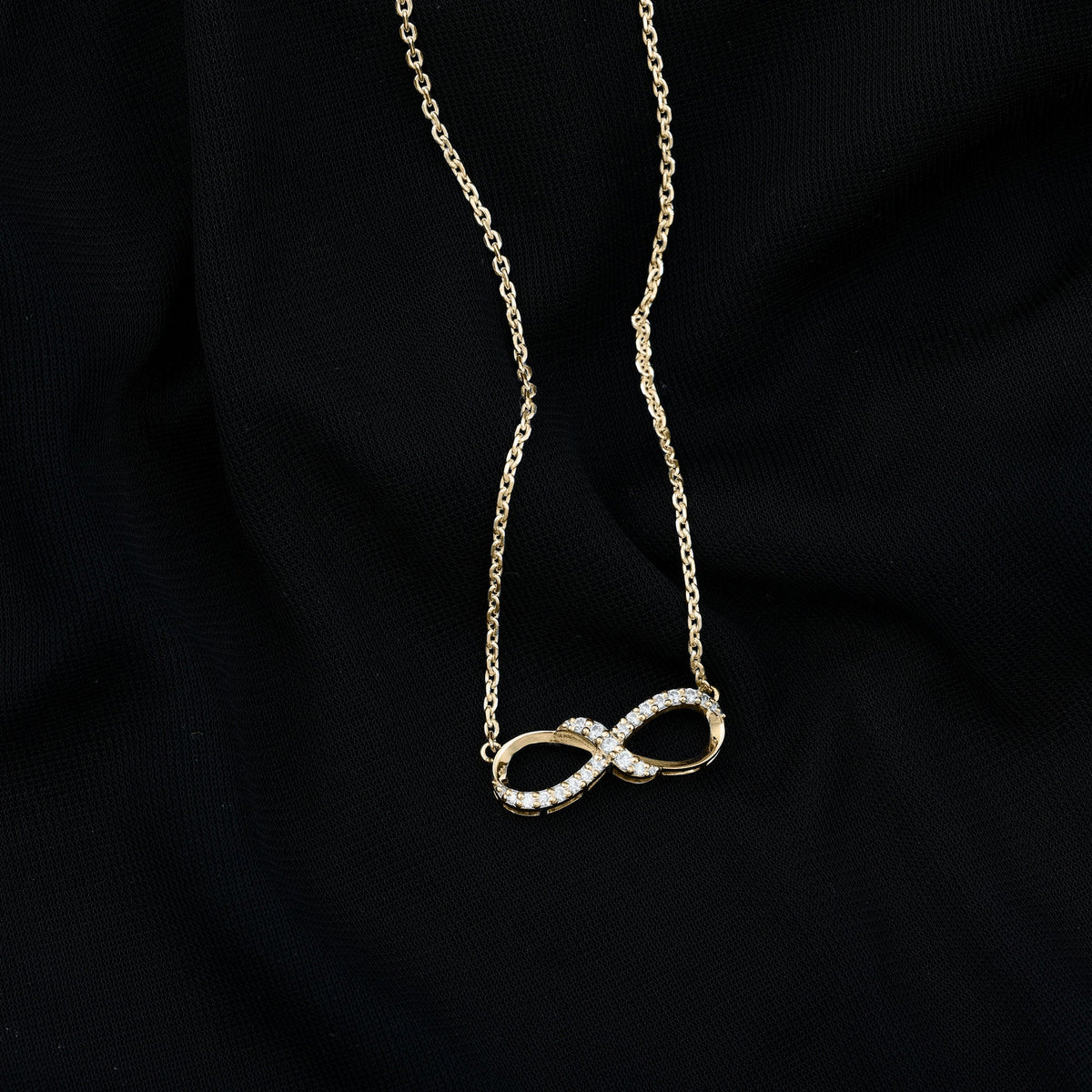 Lab Grown Diamond Infinity Knot Necklace with Accent