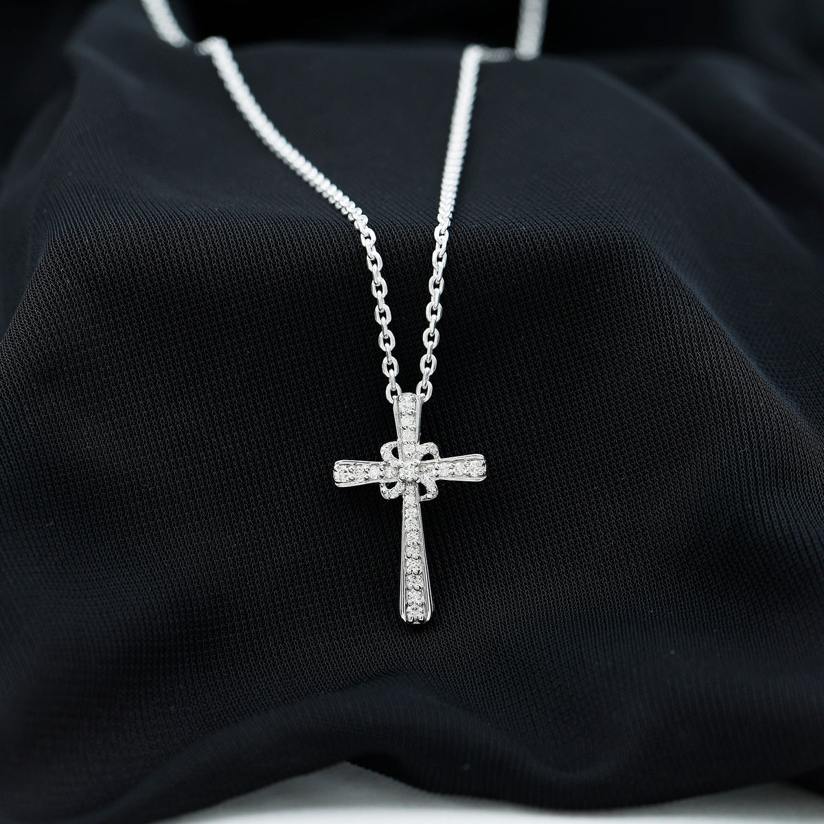 Lab Grown Diamond Catholic Cross Necklace