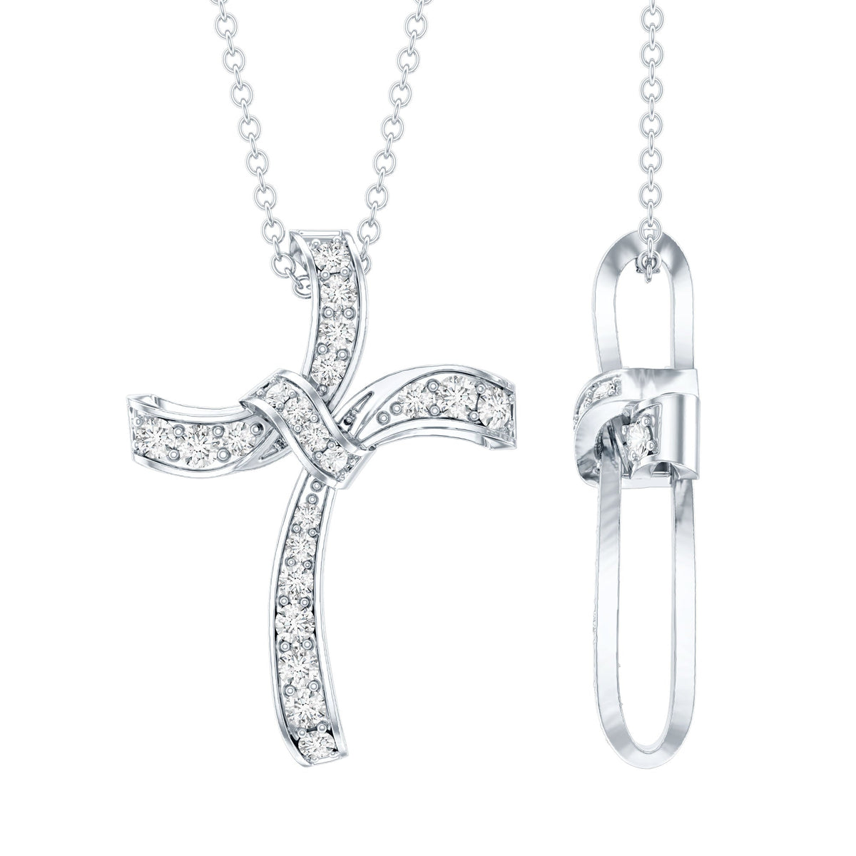Certified Lab Grown Diamond Catholic Cross Pendant