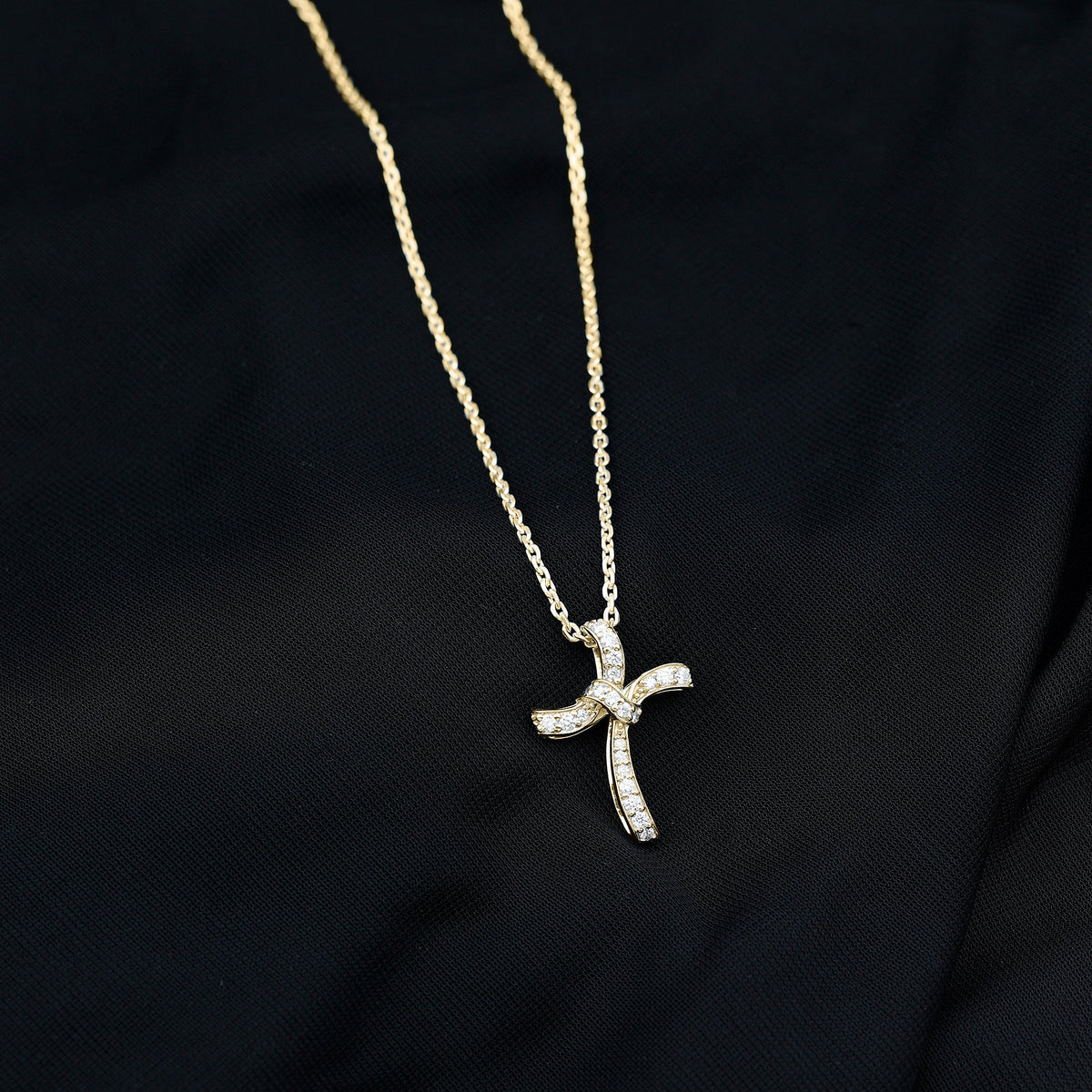Certified Lab Grown Diamond Catholic Cross Pendant