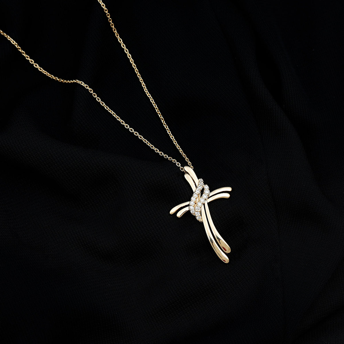 Lab Grown Diamond Designer Catholic Cross Necklace