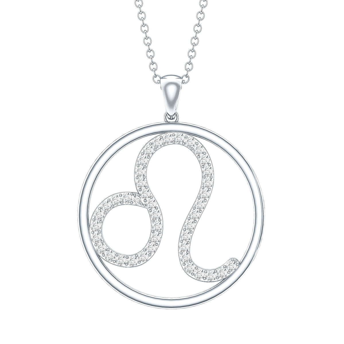 Certified Moissanite Leo Zodiac Sign Necklace